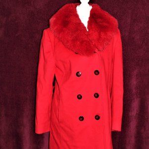 #149 cashmere/wool blend?/fox fur coat